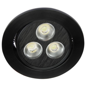 ONE Light LED bodové nastavitelné stmívatelné svítidlo o průměru 80 mm, 3x1W, přírodní hliník v černé barvě, 350mA, Barva světla TEPLÁ BÍLÁ, Úhel vyza