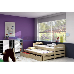 Vomaks Dětská postel s výsuvnou přistýlkou DPV 009 200 cm x 90 cm Barva bílá