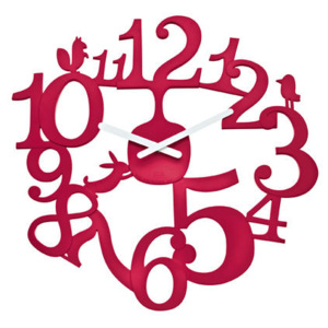 PI:P nástěnné hodiny KOZIOL (Barva-tm červená-malinova)