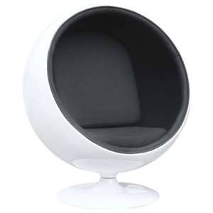 Designové křesílko Ball Chair, bílá/černá 5391 CULTY