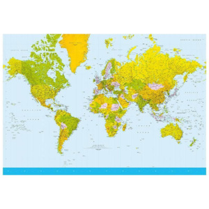 WG-00152 Papírová fototapeta - Mapa světa | 366 x 254 cm