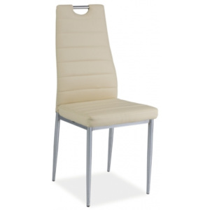 CASARREDO Jídelní čalouněná židle H-260 krémová/chrom