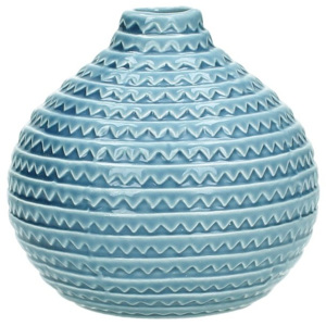 KERSTEN - Váza keramická, modrá, 10.6x10.6x10cm - (WER-0089)