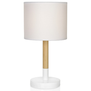 Andrea house - Stolní lampa kulatá bílý, dřevo O18x33cm - (IL66218)