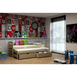 Vomaks Dětská postel s výsuvnou přistýlkou DPV 011 200 cm x 90 cm Barva bílá