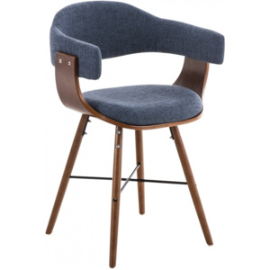 Jídelní židle Dancer, podnož ořech, látka (Modrá) csv:181087656 DMQ