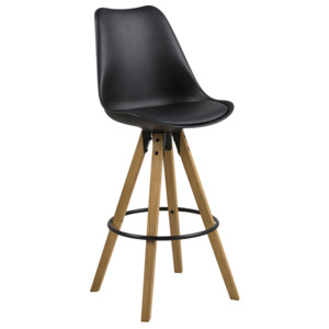 Barová židle Damian (SET 2 ks), černá, černá
