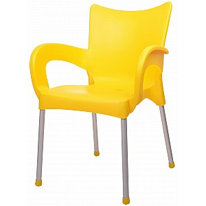 Moderní funkční plastová židle DOLCE AL/PP Žlutá