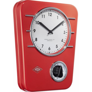 Kuchyňské hodiny s minutkou Wesco (barva-červená)