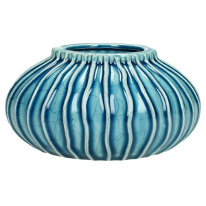 KERSTEN - Váza keramická, modrá 11x11x7.8cm - (WER-2037)