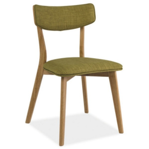 CASARREDO Jídelní čalouněná židle KARL zelená/dub