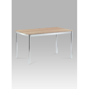 Autronic Jídelní stůl 130x80, sonoma / chrom