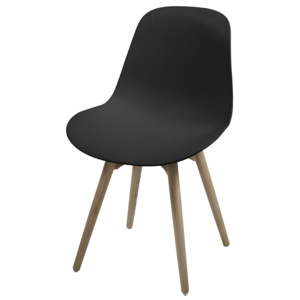 Jídelní židle s masivními nohami Shale (SET 2 ks) černá, černá