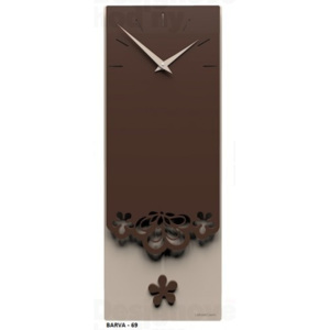CalleaDesign 56-11-1 Merletto Pendulum čokoládová-69 - ral8017 59cm nástěnné hodiny