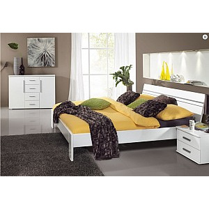 Dvoulůžková postel BIANCA 180x200 cm + 2 noční stolky Bílá
