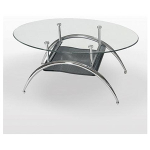 Konferenční stolek, chrom/sklo, ANDRE - JONAS