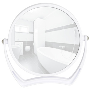 Bílé kosmetické stojací zrcadlo Noale, Ø19 cm