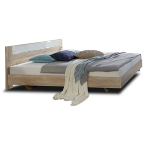 Dřevěná postel Petra 180x200 cm, dub, bílá