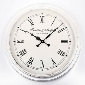 Nástěnné hodiny Franklin, 36 cm bílá, bílá