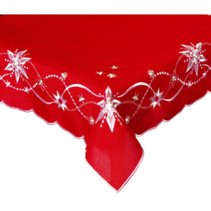 Forbyt, Vánoční ubrus, Korálová hvězda, červený 85 x 85 cm