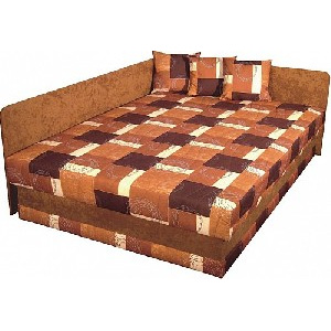 Čalouněná rohová postel ROBO LUX (M) 140x200 cm vč. roštu, matrace a ÚP Berta hnědá