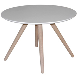 Konferenční stolek kulatý Gravy, 90 cm bílá, bílá