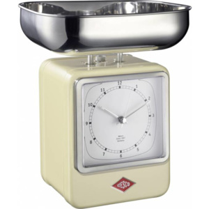 Kuchyňské váhy s hodinami Wesco (barva-světle krémová, mandlová)