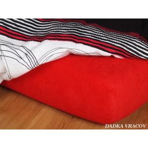 Dadka Vracov Prostěradlo froté napínací - barva červená Rozměr: 90 x 200 cm