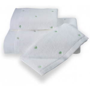 Soft Cotton Malý ručník MICRO LOVE 32x50 cm Bílá / mentolové srdíčka