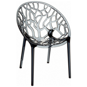 Designová židle Crystal, kouřová