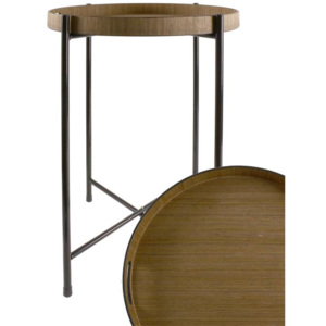 Servírovací stolek Brick, 50 cm, tmavé dřevo, tmavě hnědá