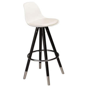 Barová židle DanForm Orso, bílá, černá podnož/matný chrom DF201500100-182 DAN FORM
