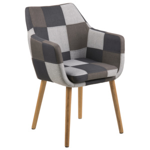 Jídelní / jednací židle s područkami Marte, patchwork šedá, více barev