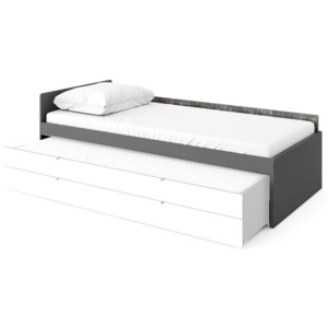 Moderní postel v barevném provedení grafit a bílé barvy typ DE13 KN084