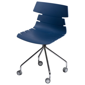 Židle Custom, modrá s chromovanou podnoží na kolečkách 63777 CULTY