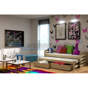 Vomaks Dětská postel s výsuvnou přistýlkou DPV 012 200 cm x 90 cm Barva bílá