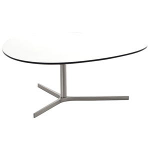 Konferenční stolek 103x95 cm v bílé barvě na kovové konstrukci DO036