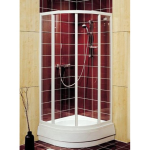 Sprchový kout Kolo Rekord čtvrtkruh 80 cm, čiré sklo, bílý profil RKPG80222000