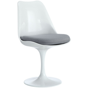 Židle Tulip, bílá/šedý sedák 10299 CULTY