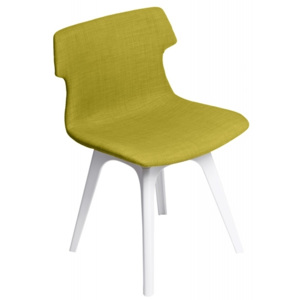 Čalouněná židle Custom, olivová s bílou podnoží 63977 CULTY