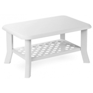 Bibl zahradní stůl stolek NISO plastový obdélníkový - bílý