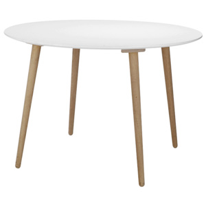 Jídelní stůl kulatý Gravy, 110 cm bílá, bílá