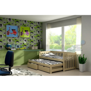 Vomaks Dětská postel s výsuvnou přistýlkou DPV 002 200 cm x 90 cm Barva bílá