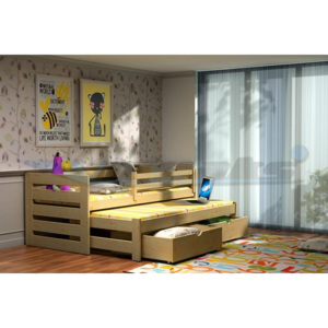 Vomaks Dětská postel s výsuvnou přistýlkou DPV 007 200 cm x 90 cm Barva bílá