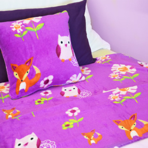 - Dětská deka růžová - Sova 150 x 200 cm