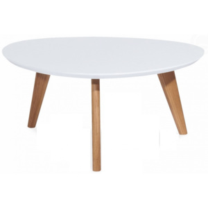 Konferenční stolek Wood Ø 80 cm, bílá/přírodní | -30 % Swood80x80 Design Project