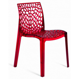 Jídelní židle Coral-B (Transparentní červená)