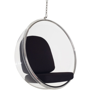 Křeslo Ball Chair ring, transparentní s černým sedákem 17550 CULTY