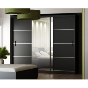 CASARREDO Šatní skříň s posuvnými dveřmi VISTA 250 černá