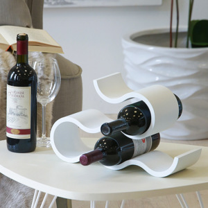 Stojan na víno stolní Curve, 36 cm, bílá, bílá
